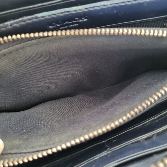 Coach Leather Wallet Navy Zip Around Large Clutch Studded Floral Grunge Boho - Picture 9 of 14